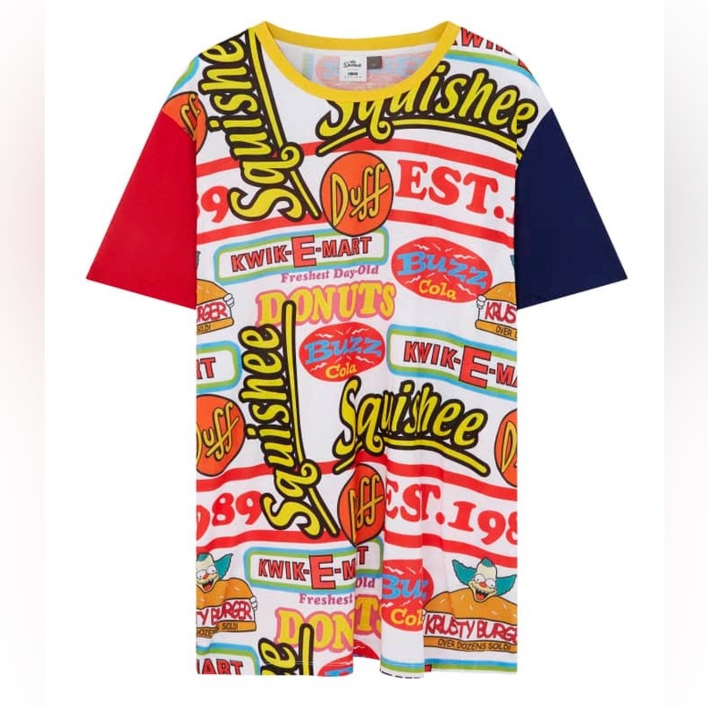 The Simpsons x ASOS DESIGN all over print t-shirt dress